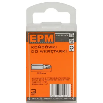 KOŃCÓWKI DO WKRĘTARKI 25MM 3SZT. PZ1