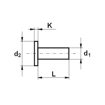 NIT ALUMINIOWY PEŁNY Z ŁBEM WALCOWYM 4.0*8 MM