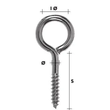 WKRĘTY OCZKOWE OCYNKOWANE 5.2*40*20MM
