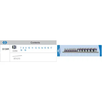 KOMPLET NASADEK 3/8 6-KĄTNE 13 SZTUK 7-19MM BLISTER