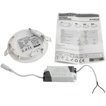 PANEL LED PODTYNKOWY OKRĄGŁY SLIM 12W, 960LM, 175MM