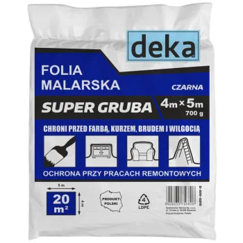 FOLIA MALARSKA SUPER GRUBA CZARNA 4*5M 700G