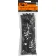 OPASKI PLASTIKOWE PA6.6 100SZT. CZARNE 200*2.5