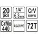 ZESTAW NARZĘDZIOWY 1/4'' 20 CZĘŚCI XS