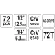 ZESTAW NARZĘDZIOWY 1/2'' 1/4' 72 CZĘŚCI M