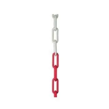 ŁAŃCUCH PLASTIKOWY BIAŁO-CZERWONY 6*53MM 25MB