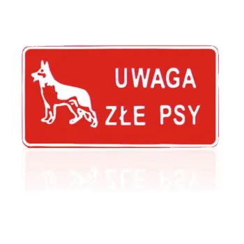 TABLICA 15*29CM UWAGA ZŁE PSY