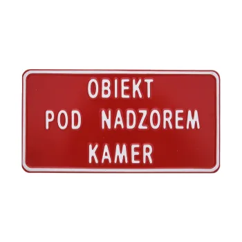 TABLICA 15*29CM OBIEKT POD NADZOREM KAMER