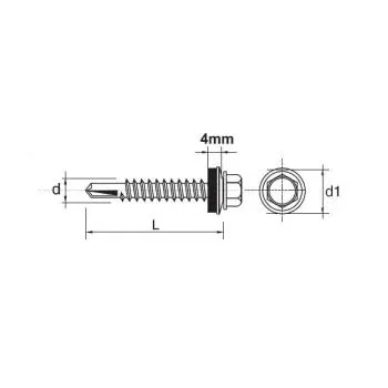 WKRĘT SAMOWIERTNY IMPAX Z EPDM #5MM RAL8019 5.5*25MM