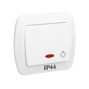 AKORD PRZYCISK ŚWIATŁO P/T IP44 Z PODŚWIETLENIEM BIAŁY