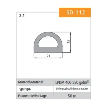 USZCZELKA SAMOPRZYLEPNA CZARNA SD-112-0 21*15MM  MB