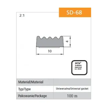 USZCZELKA SAMOPRZYLEPNA CZARNA D-68/4-0 10*4MM MB