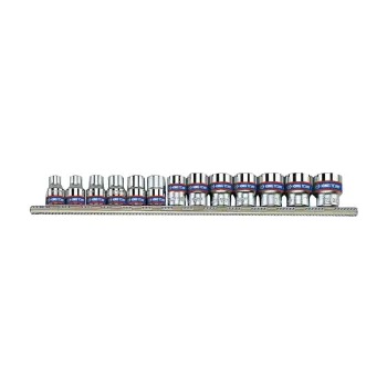 KOMPLET NASADEK 3/8'' KRÓTKIE 12-KĄT. 7-19MM SZYNA 13CZ.