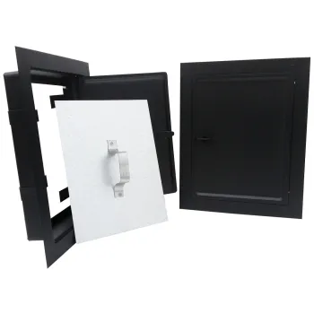 DRZWICZKI KOMINOWE CZARNY MAT 155*205MM ŚREDNIE