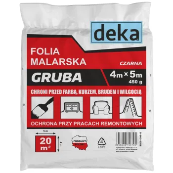 FOLIA MALARSKA GRUBA CZARNA 4*5M 450G