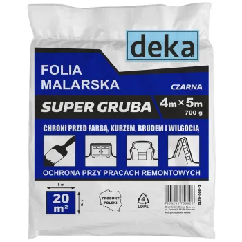 FOLIA MALARSKA SUPER GRUBA CZARNA 4*5M 700G