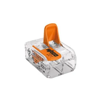 SZYBKOZŁĄCZKA 2X0,2-4MM2 TRANSPARENTNA/POMARAŃCZOWA 221-412