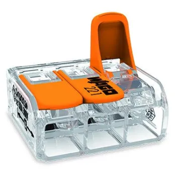 SZYBKOZŁĄCZKA 3X0,2-4MM2 TRANSPARENTNA/POMARAŃCZOWA 221-413