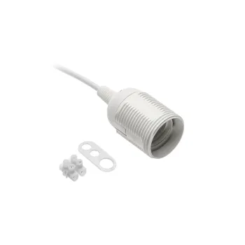 OPRAWKA E27 Z PRZEWODEM I KOSTKĄ 240V 60W, 2X0,75MM2 BIAŁA