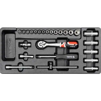 WKŁAD DO SZUFLADY ZESTAW NASADEK 1/4'' 25 CZĘŚCI