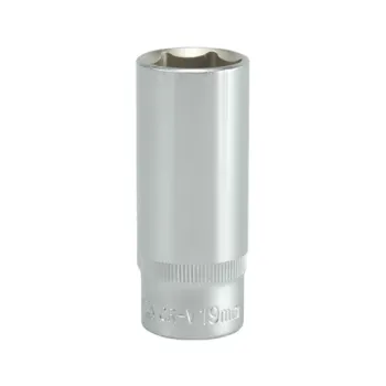NASADKA DŁUGA 6-KĄTNA CHROMOWANA 3/8'' 19MM