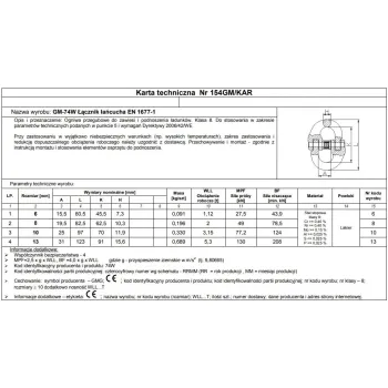 OGNIWO PRZEGUBOWE GM74W-G8 10MM WLL 3.15T