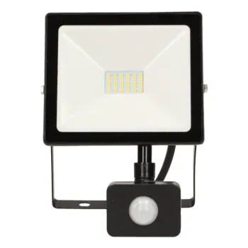 NAŚWIETLACZ LED Z PIR 20W, 1600LM, IP44, 4000K, ALU+SZKŁO