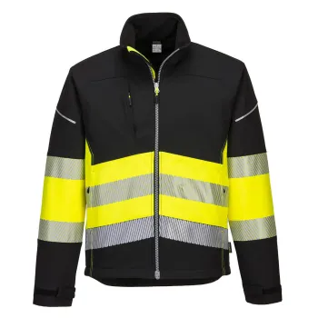 KURTKA OSTRZEGAWCZA SOFTSHELL  PW375BKY ROZMIAR L