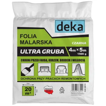 FOLIA MALARSKA ULTRA GRUBA CZARNA 4*5M 1500G