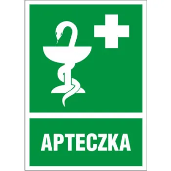 NAKLEJKA BHP INFORM. OBH-01/DE APTECZKA