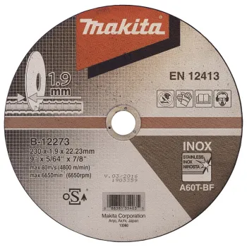 TARCZA TNĄCA CIENKA DO METALU 230MM*1.9*22MM A60T