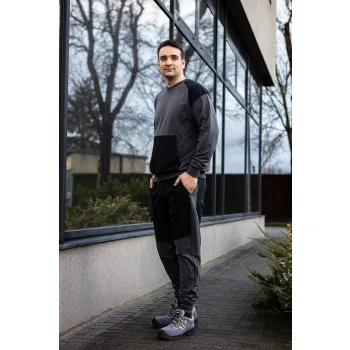 SPODNIE DRESOWE COMFORT, SZARO-CZARNE ROZMIAR XL