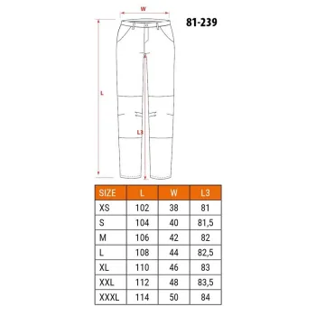 SPODNIE ROBOCZE HD SLIM ODPINANE KIESZENIE ROZMIAR L