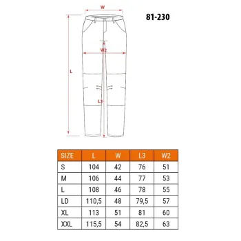 SPODNIE ROBOCZE HD ODPINANE KIESZENIE I NOGAWKI ROZMIAR XL