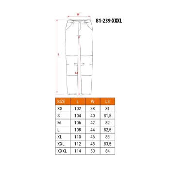 SPODNIE ROBOCZE HD SLIM ODPINANE KIESZENIE ROZMIAR 3XL