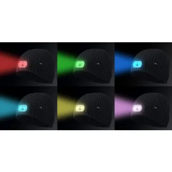 CZAPKA Z LATARKA LED RGB GRAFITOWA