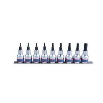 KPL.NASADEK TORX 3/8'' 9 CZĘŚCI T10-T50 SZYNA