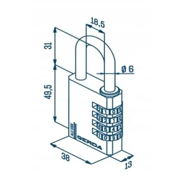 KŁÓDKA PAŁĄKOWA ALUMINIOWA SZYFROWA 4 DYSKI KAS S40 CZARNA