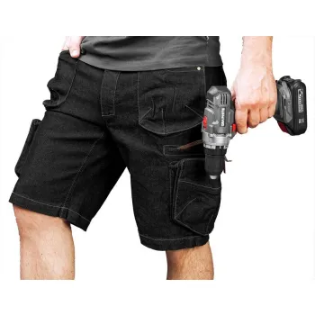 KRÓTKIE SPODENKI ROBOCZE DENIM, CZARNE XL