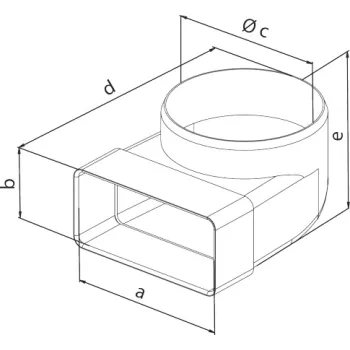 KOLANO ŁĄCZNIKOWE ZMIENNE KANAŁU PŁASKIEGO 220*55 FI 125MM