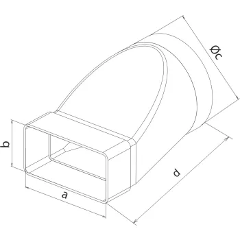 ŁĄCZNIK 220*55 O PRZEKROJU ZMIENNYM FI 125MM