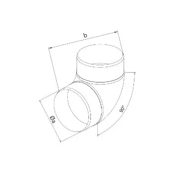 KOLANO KANAŁU OKRĄGŁEGO 100MM  90'