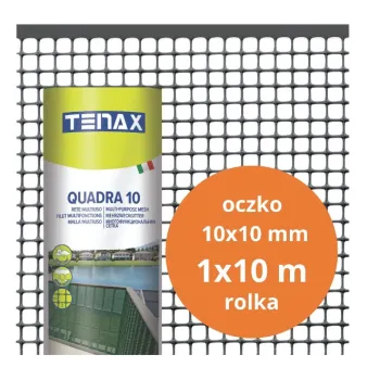 SIATKA PVC QUADRA 10 GRAFIT 1.0M*10MB OCZKO 10MM