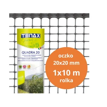 SIATKA PVC QUADRA 20 GRAFIT 1.0M*10MB OCZKO 20MM