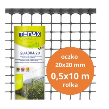 SIATKA PVC QUADRA 20 GRAFIT 0.5M*10MB OCZKO 20MM