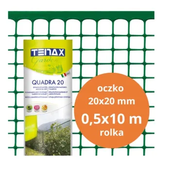 SIATKA PVC QUADRA 20 ZIELONA 0.5M*10MB OCZKO 20MM