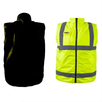 BEZRĘKAWNIK ROBOCZY DWUSTRONNY ODBLASKOWY ŻÓŁTY ROZMIAR XXL