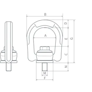 ŚRUBA Z UCHEM OBROTOWO-UCHYLNYM PLZW M10 0.63T