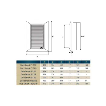 KRATKA WENTYLACYJNA DUO SMART KW.135 GRAFIT