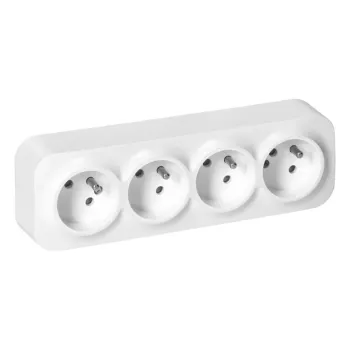 GNIAZDO POCZWÓRNE N/T TODO 2P+Z IP20, BIAŁY